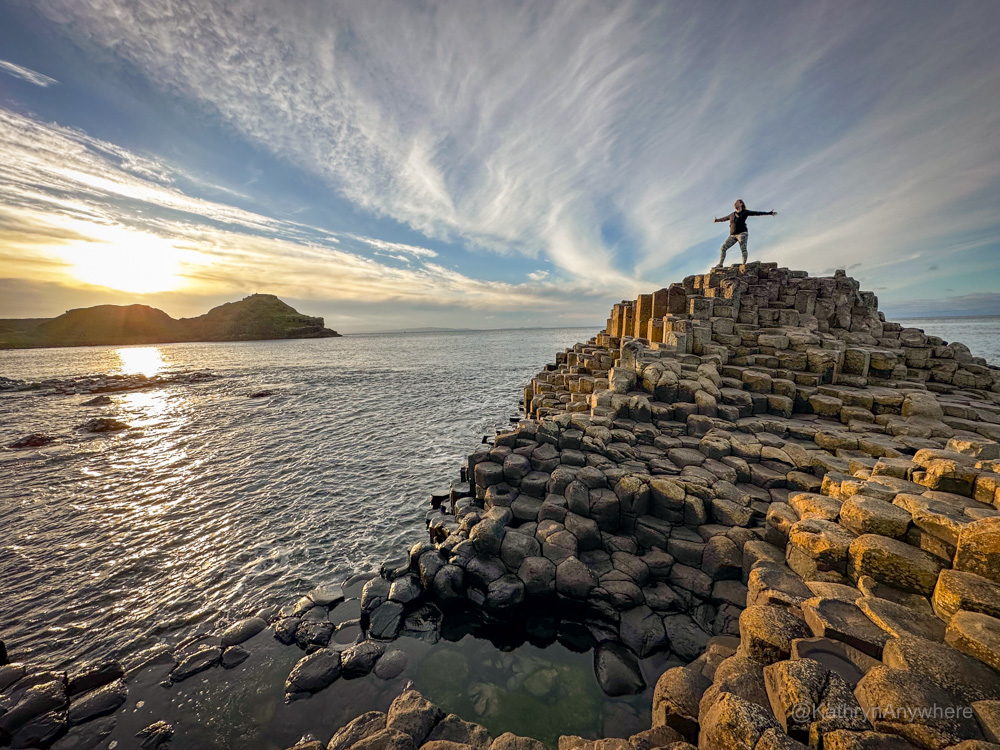 Giant's Causeway iconic shot at sunset, walking with giants, embacing my giant spirit