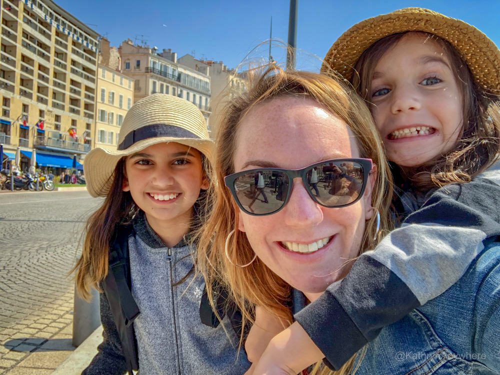Author family selfie in Marseille on a mission to find things to do in Marseille