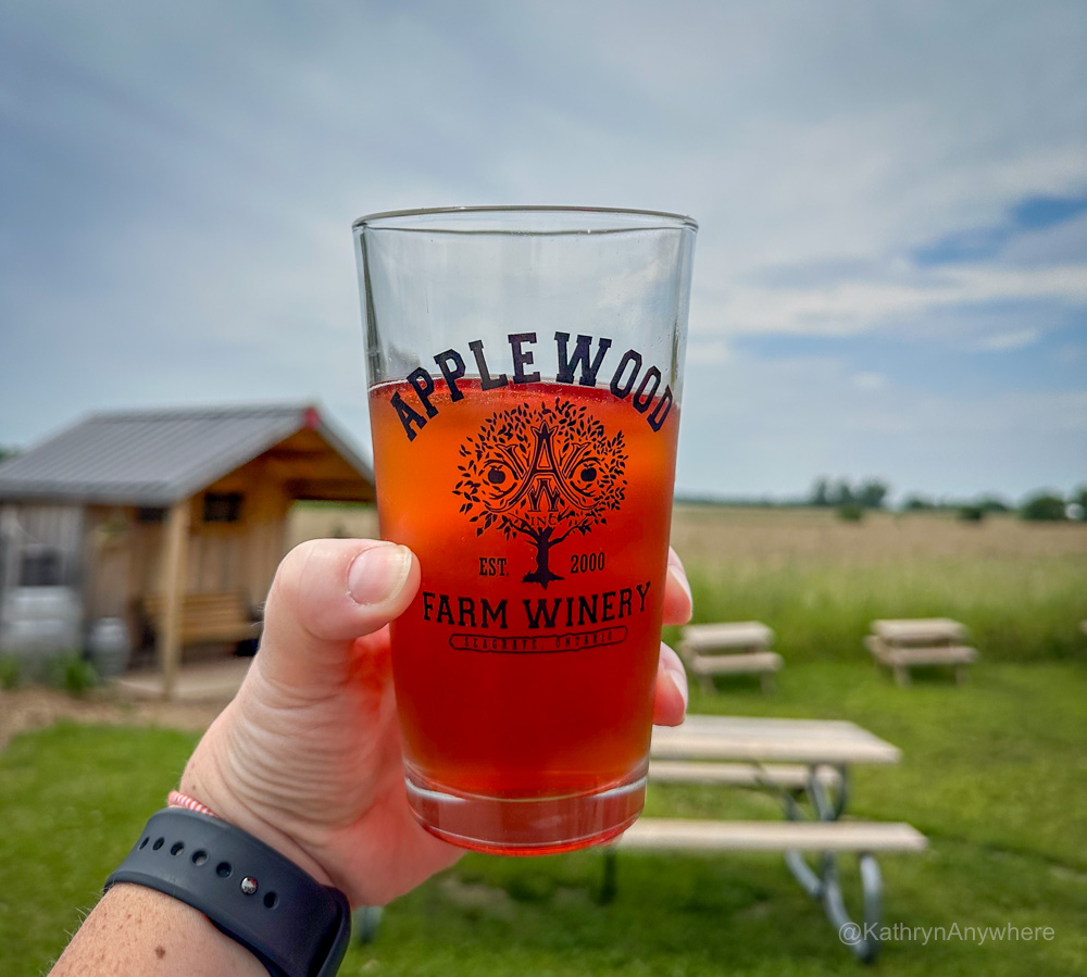 Applewood Farm Winery strawberry cider on Rural Route Tour Compnay day trip from Toronto