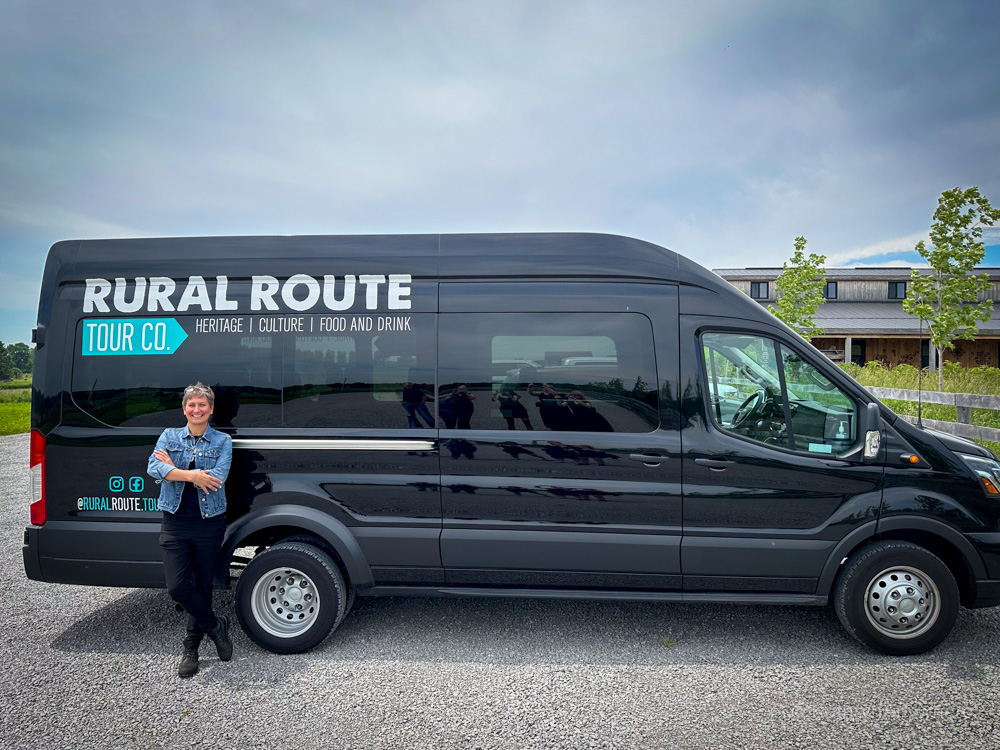 Rural Route Tour Company van and Tamara, the owner and guide