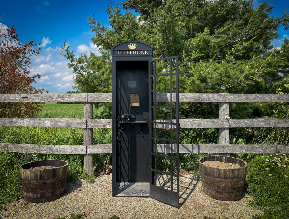 Hereward Farms air phone to place a call to the unknown