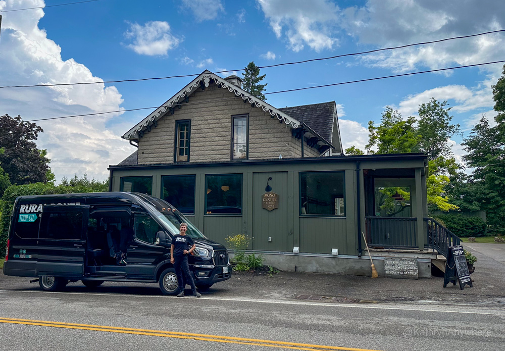 Mono Cliffs Inn with Tamara and Rural Route Tour Co van for a day trip from Toronto