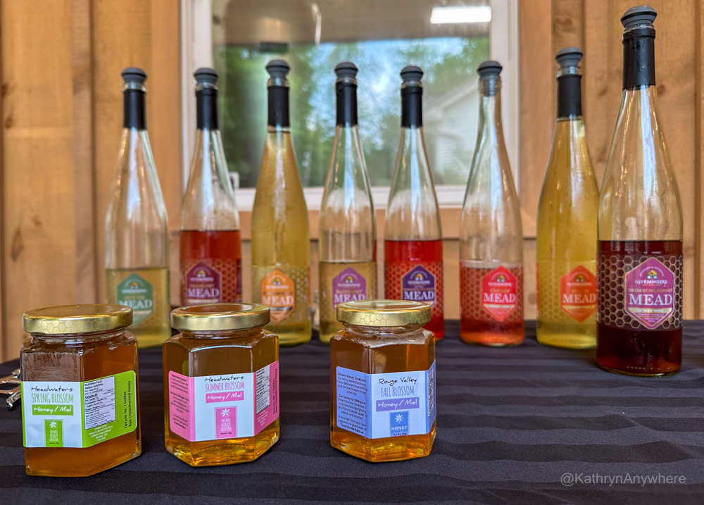 Ontario Honey Creations mead and honey on display