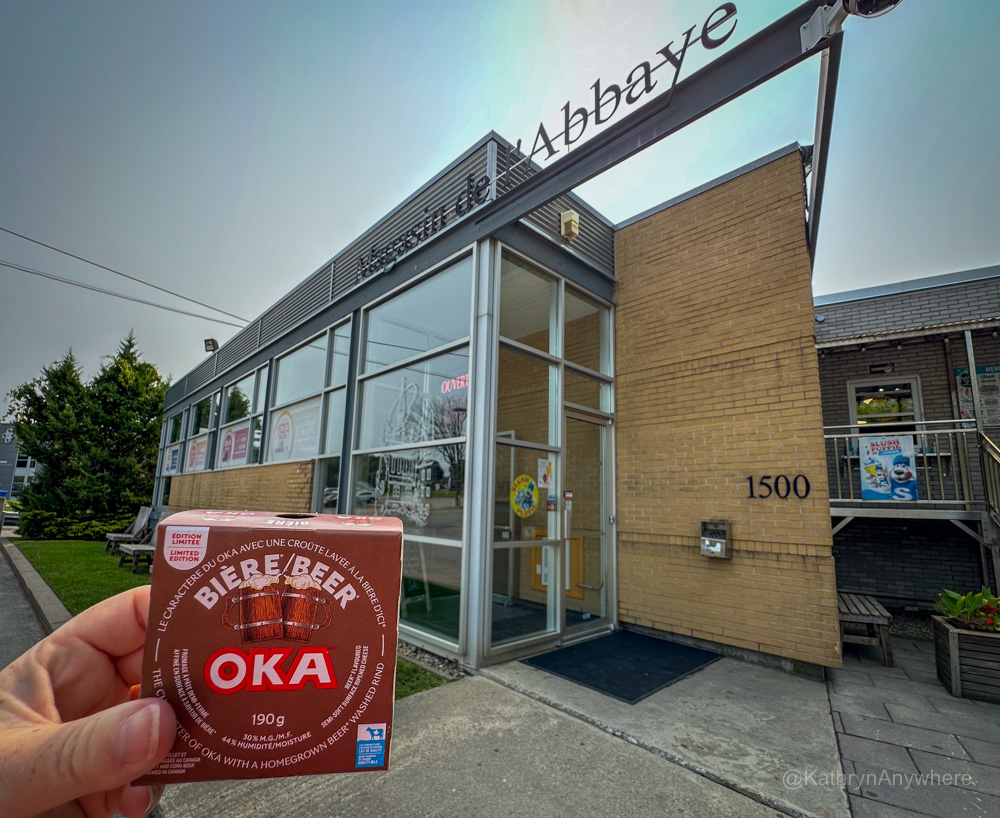 Magasin de l'Abbaye Oka Cheese Agropur exterior with beer cheese purchase