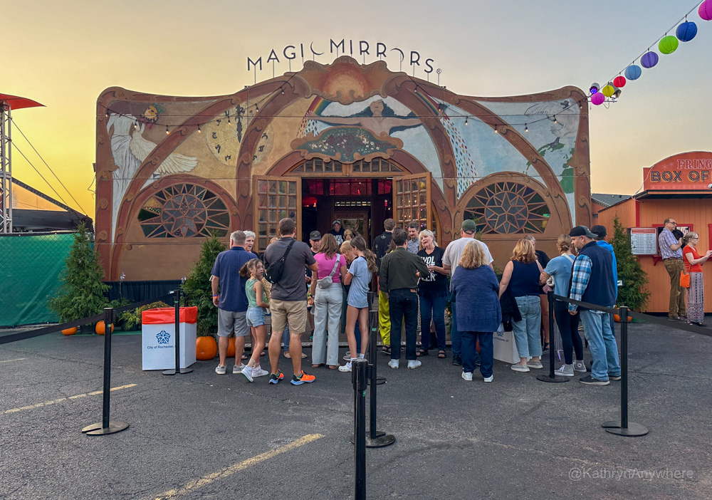 Rochest Fringe Festival Magic Mirrors Spiegeltent theatre exterior