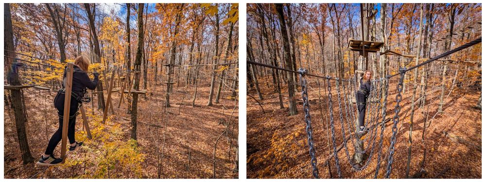 Bristol Mountain Aerial Adventure in autumn