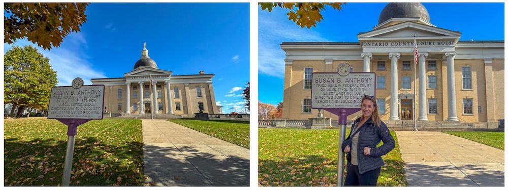 Susan B. Anthony Ontario County Courthouse Kathryn our front at the plaque