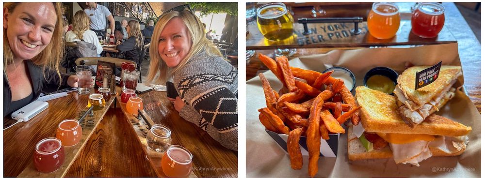 Lunch at the New York Beer Project, flight of beer in the background