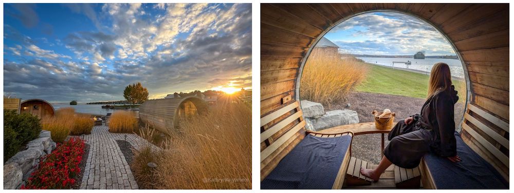 Willowbrook Spa Sauna Barrels exterior and interior