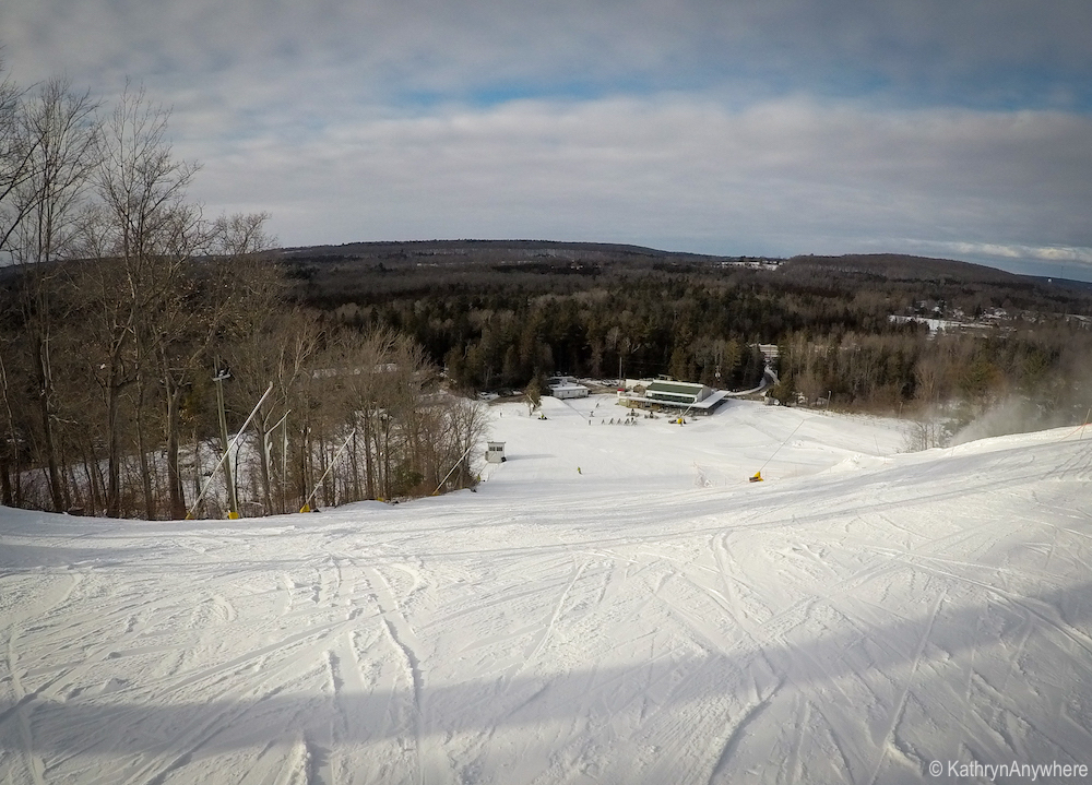 Batawa Ski Hill and building looking down from Smokey
