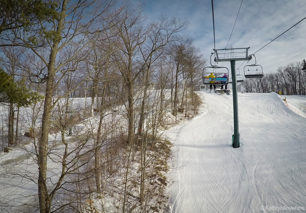 Batawa Ski Hill going up on the ski lift