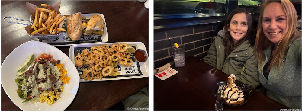 Dinner at Shoeless Joes Trenton - entress and selfie at dessert