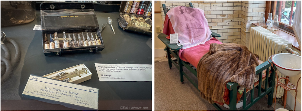 Saranac Lake TB Museum syringe and recovery chair