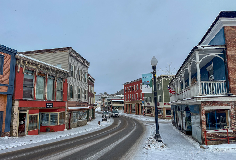 Saranac Lake town winter day