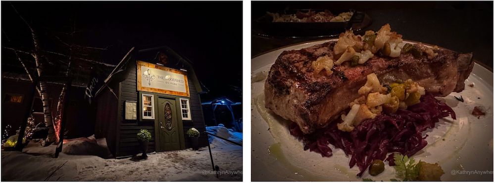 The Woodshed on Park, Tupper Lake exterior building and pork chop