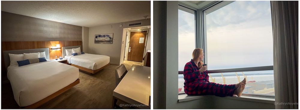 KathrynAnywhere-Lanaudière-Mauricie, Authentic Quebec Trois-Rivieres Delta Hotels Trois-Rivières int room, looking out window