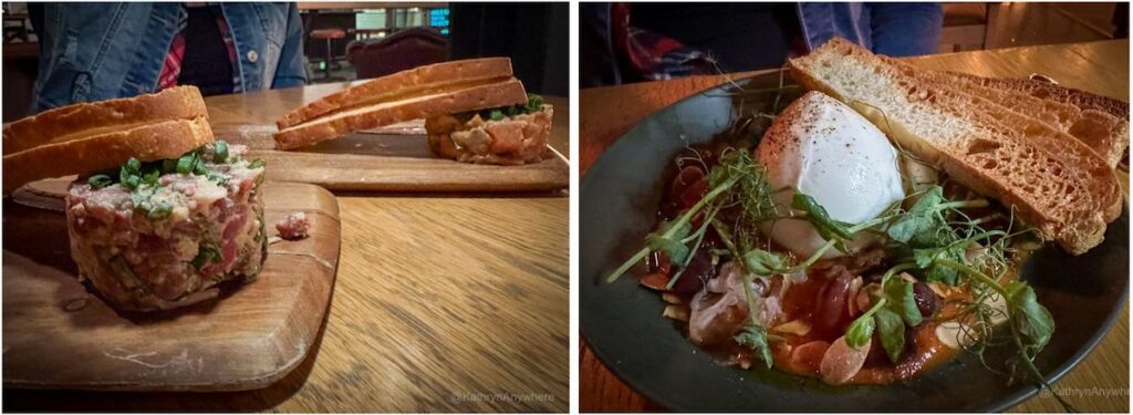 Marianna Distillery dinner - Rainbow Trout Tartare, Burrata and Bison tartare