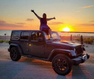 Bruce County Adventures Port Elgin Jeep Girl Sunset Beach