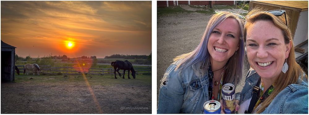Champetre County - Saskatoon Wild West Country Ranch sunset and team jean jacket