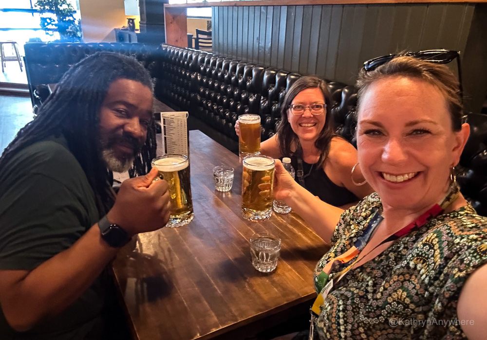 Congress Beer House friends Chris Rudder from Rudderless Travel and Valerie Fortier from Tourism Laurentides