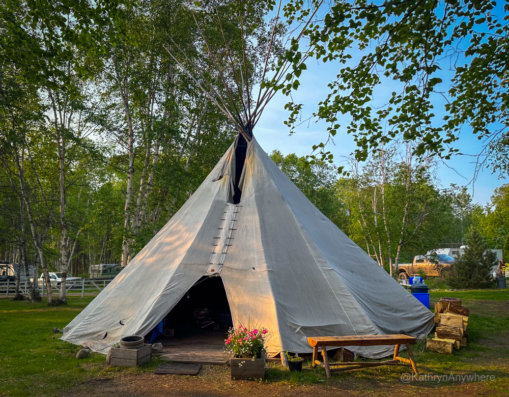Kâniyâsihk Culture Camps tipi exterior