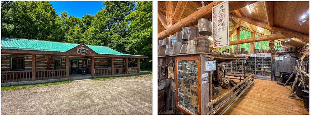 Maple Heritage Museum exterior and interior at Wheelers Pancake House in Lanark County