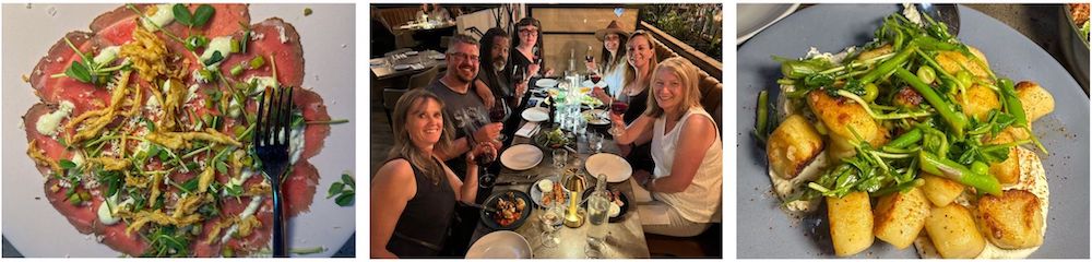 Saskatoon dinner at Odla - gnocchi, carpaccio and group