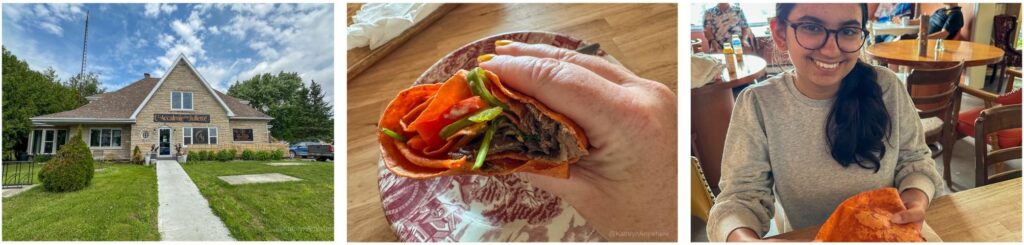 L’Acalmie chez Juliette exterior and wrap and girl inside in La Sarre