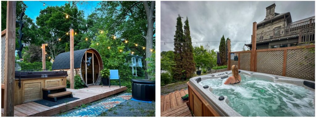 Monte Inn exterior barrel sauna and hot tub Almonte Ontario Monte Inn and Lounge