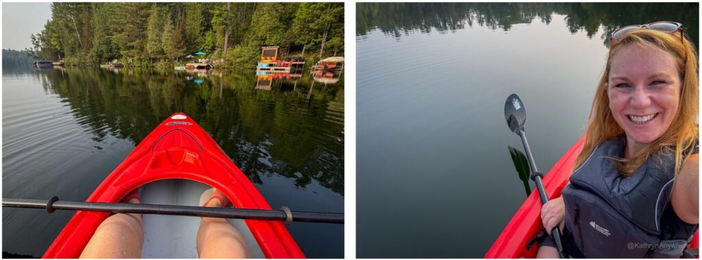 Chalets Prunella activities Kat kayak on Johnson Lake