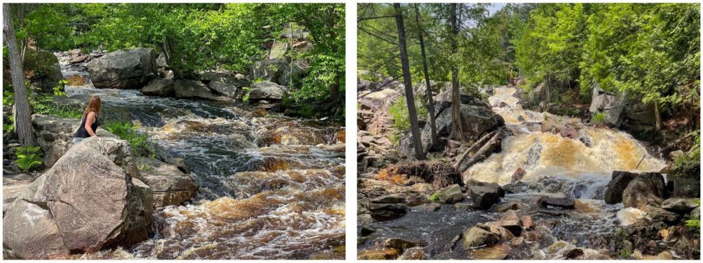 North Bay Duchesnay Falls Waterfall hike - Kat posing