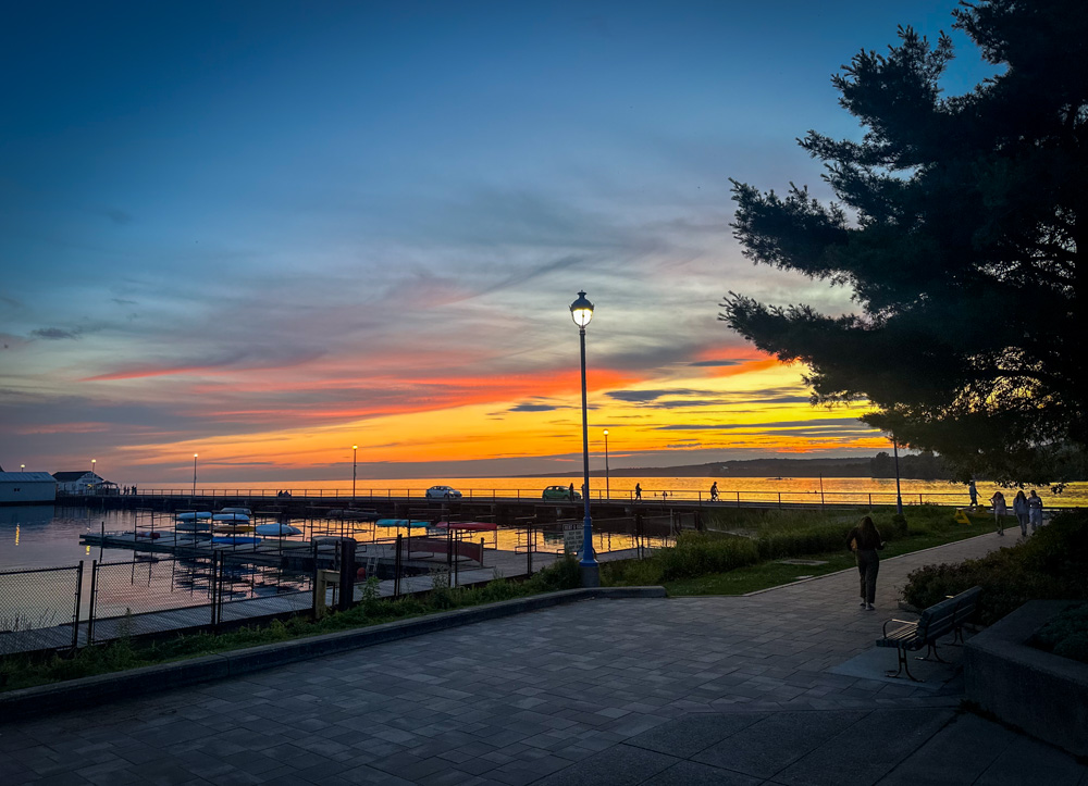 Summer in North Bay Ontario waterfront sunset