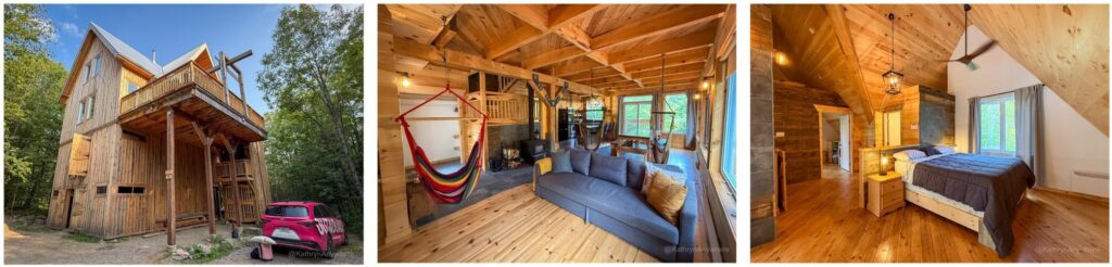 Rafting Momentum Deluxe Pavillion interiors - Bryson Quebec, sleeps 12, white water rafting sleeping area