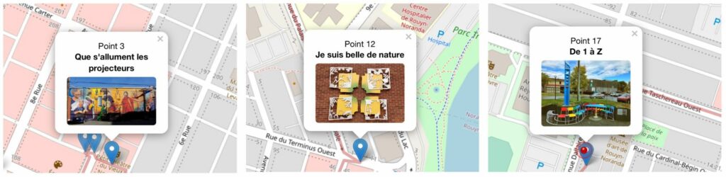 BaladoDiscovery Eye-Catching Art adventure in Rouyn-Noranda, Quebec in app maps to art