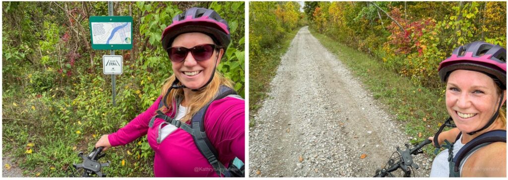 Selfie of Kathryn Cycling from Hastings toward Campbellford along the Trans Canada Trail