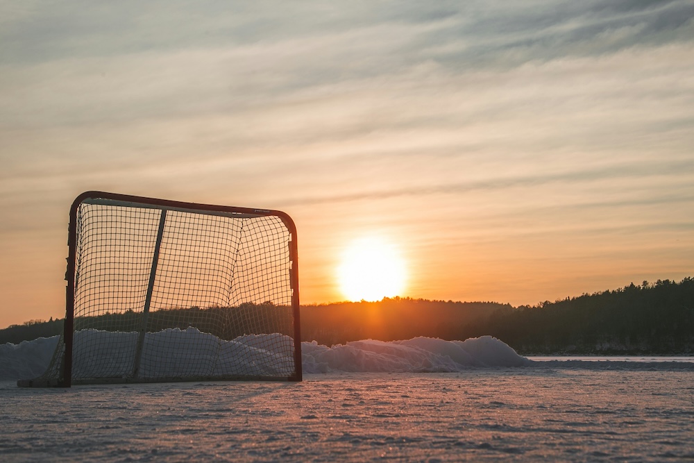 Sunset pond hockey