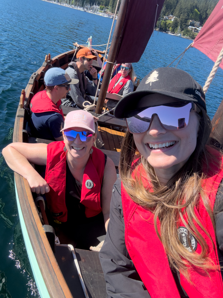 Ashlyn and me on traditional oar and sail