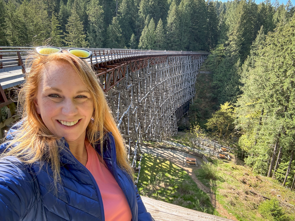 Cowichan Valley Trans Canada Trail Kinsol trestle selfie